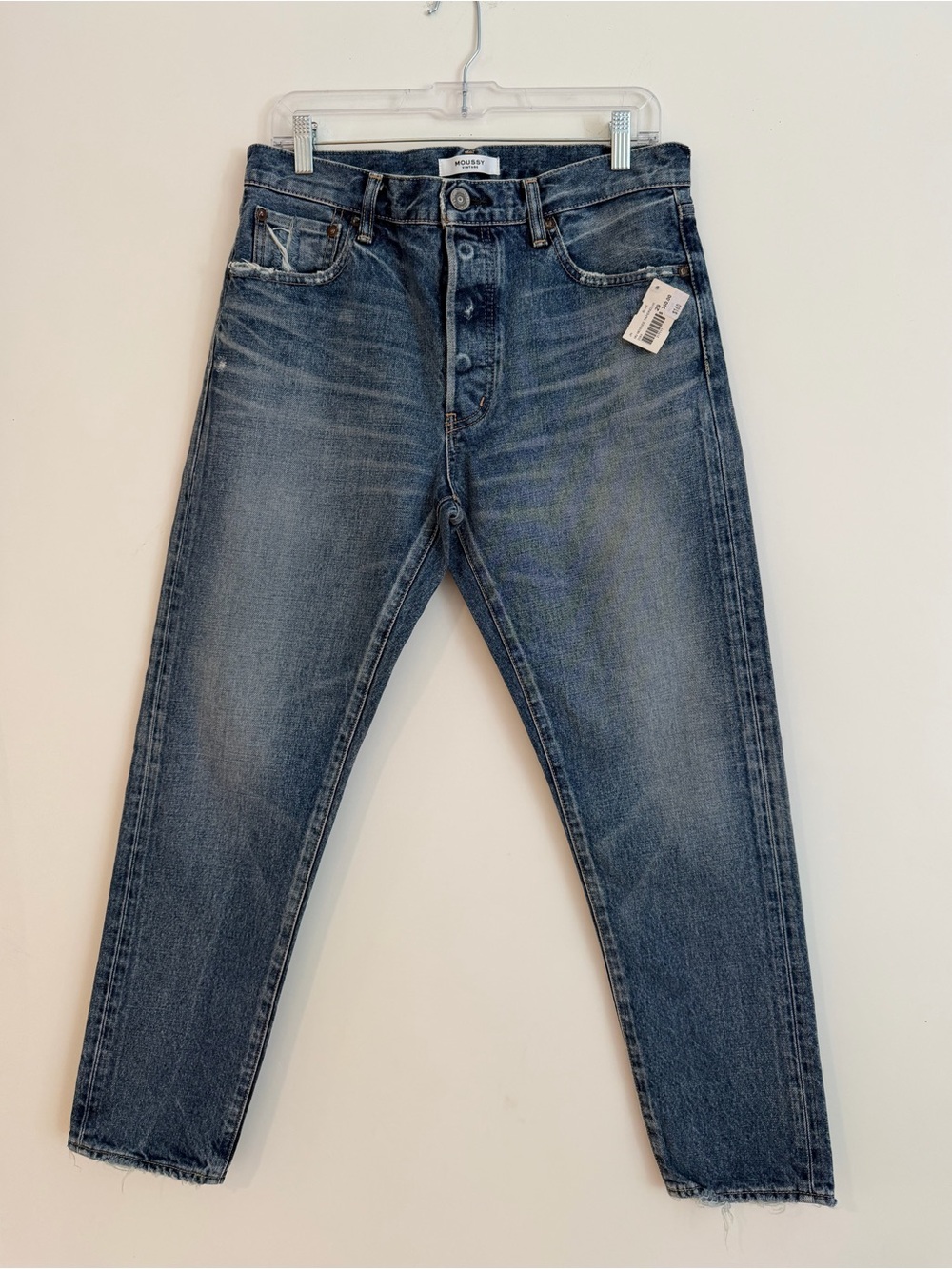 Moussy Japan  Blue Vintage Wash Button-Fly tapered Jeans size 29